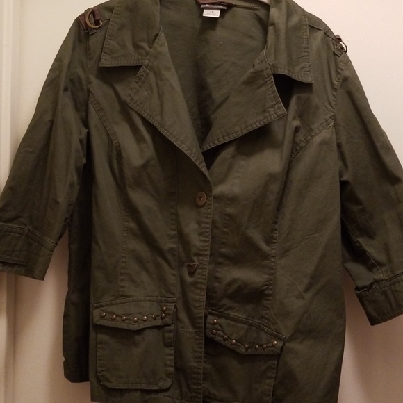 EUC 3/4 SLEEVE LIGHTWEIGHT MILITARY JACKET  SZ.1X - Picture 2 of 8